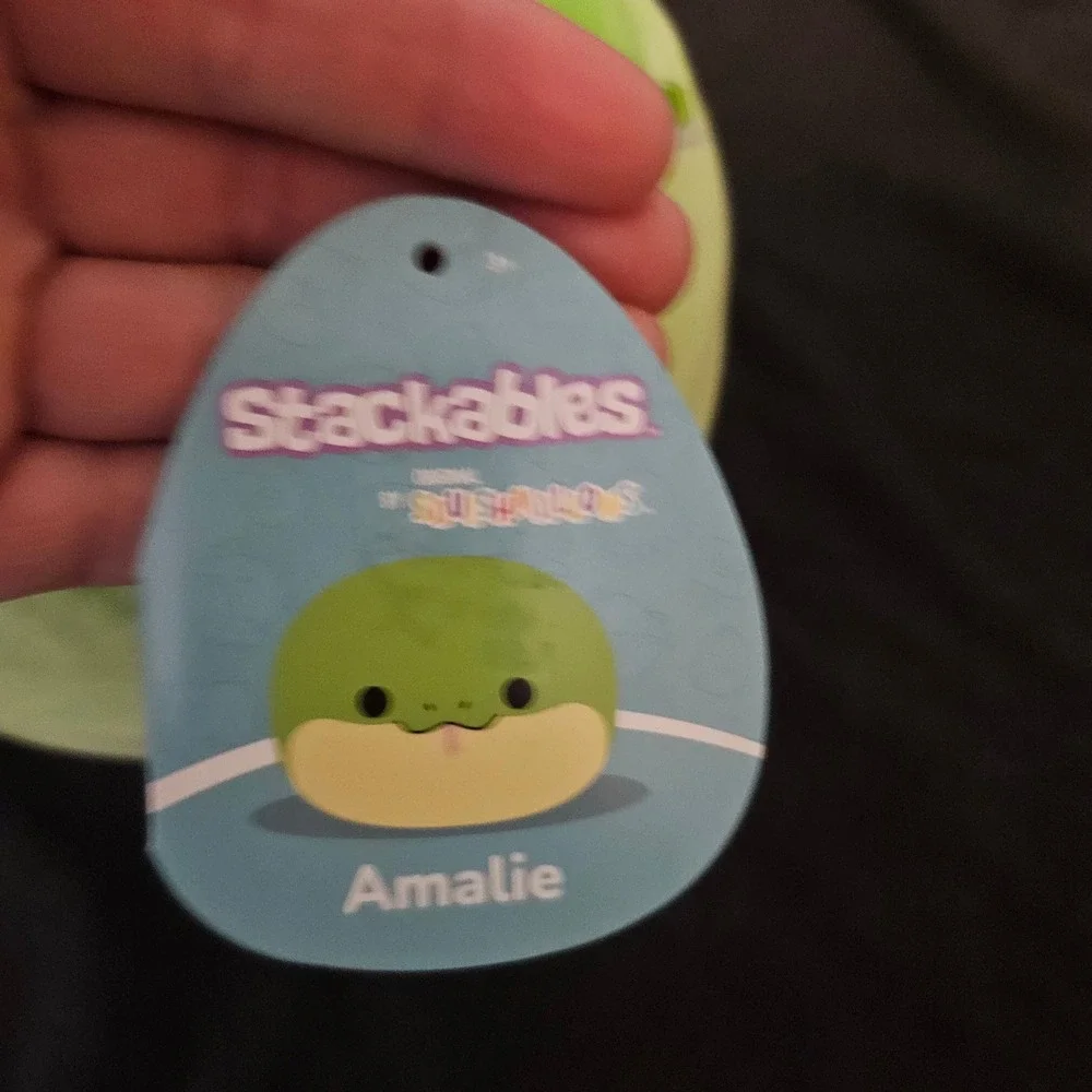 Squishmallows Amalie the Snake Stackables 8 Inch Green Plush Kellytoy Jazwares